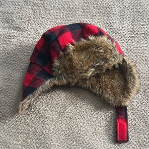 Indigo Red and Black Plaid Kids Hat